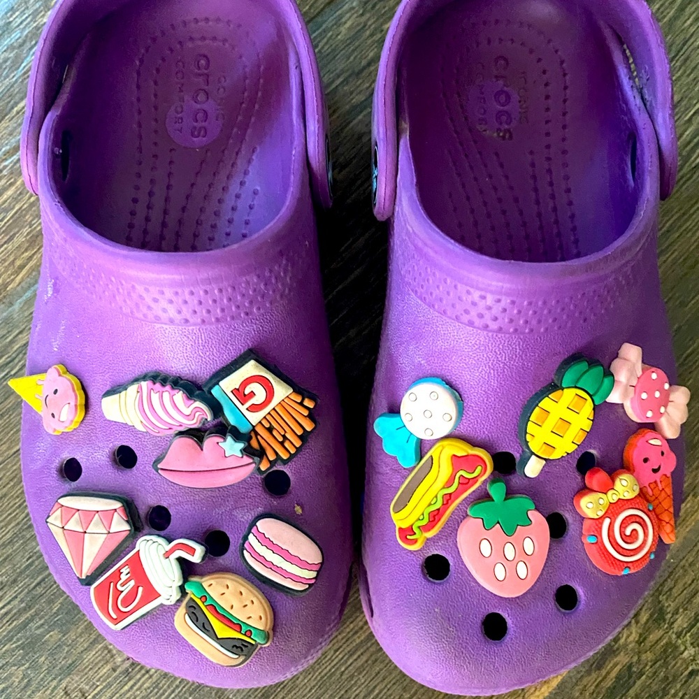 Girls size 12 crocs with jibbitz